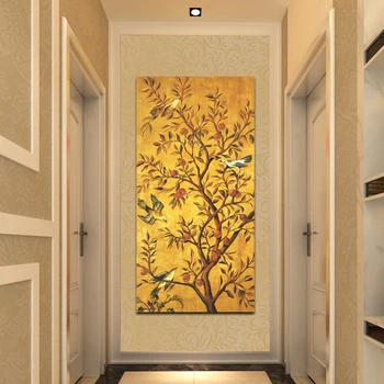 Tradicionālā Laimes Koku un Putnu Plakāti un Izdrukas Sienas Mākslas Audekls Gleznas pie Sienas Dzīvojamā Istabā Cuadros Apdare