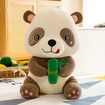 Zqswkl karikatūra panda lelle plīša rotaļlieta simulācijas saimniecības bambusa bērnu gultas hugs mīkstās rotaļlietas ziemassvētku un dzimšanas dienas dāvana