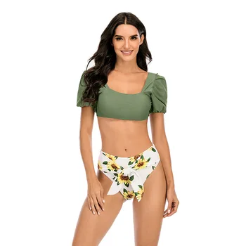 Jaunu 2021 Sexy Sievietes Bikini Komplekts Backless Strapless Augsta Vidukļa Peldkostīmu 5 Krāsas Elegantu Pludmali, Peldkostīms, Vasarā Peldēt Drēbes