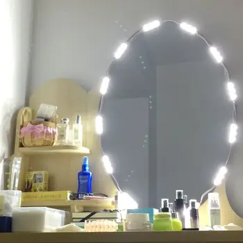 Grims Iedomība Spogulis Gaismas, Super Spilgti LED Modulis Aptumšojami 60 Led 9.8 FT DIY LED Gaismas Grims Komplekts mērci /Virtuve