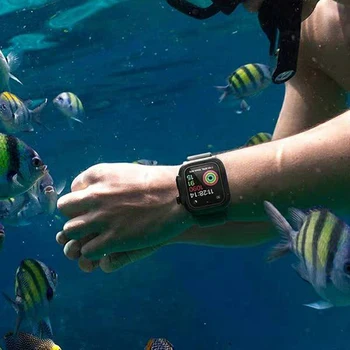 Militāro Ūdensizturīgs Gadījumā un ar Siksnu Apple Skatīties 6 5 4 3 2 44 Mm Iwatch Band 44mm 40mm 42mm Watchband&seguma