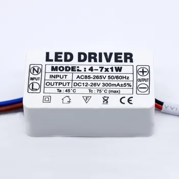 250PCS LED Driver 300mA 4-7W LED Barošanas Bloks 350mA AC90-265V Apgaismojums Led Transformatori