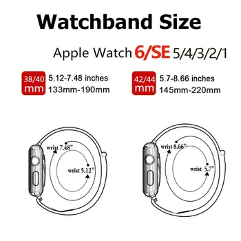 Slim siksnu Apple skatīties joslas 44mm 40mm 42mm 38mm 42 mm smartwatch watchband Neilona Cilpa aproce Apple skatīties 3 4 5 6 se band