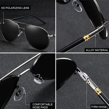 Vīriešu Polarizētās Saulesbrilles, Vīriešu un Sieviešu Braukšanas Izmēģinājuma Vintage Saules Brilles Zīmola Dizainere Vīrietis Melnās Saulesbrilles, Lai Vīrietis Sievietes UV400