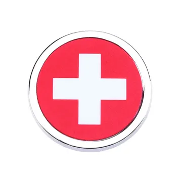 Karstā Pārdot Personalizētu Auto Uzlīmes, Šveice Karogu Uzlīmes MINI Apaļā Emblēma Auto Uzlīme PVC, 4 X 4 Cm