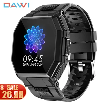 DAWI Smart Skatīties Vīrieši Bluetooth Zvanu ar skārienekrānu Reloj Inteligente Sporta Fitnesa Tracker asinsspiediens, Sirdsdarbības Smartwatch