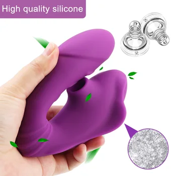 Klitora Maksts G spot Stimulācija Dubulta Vibrācijas Maksts Nepieredzējis Silikona Vibrators 10 Ātrumu Seksa Rotaļlietas Sievietei Krūšu galu Zīdējs