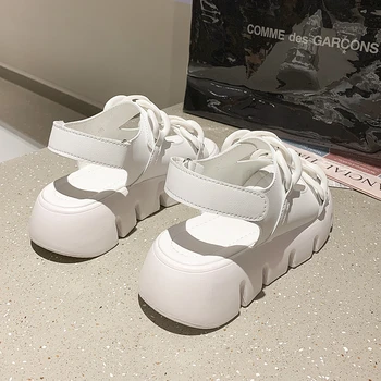 Sandales sieviešu vasaras 2021 jaunu modes visu maču velcro biskvīta kūka bieza-soled gadījuma sporta Romiešu apavi