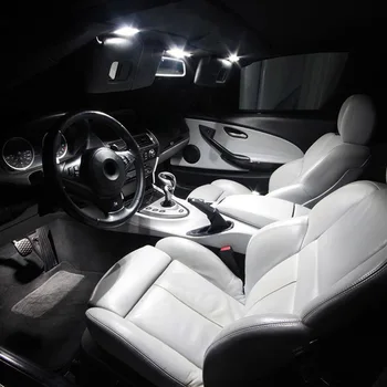 17pcs Balts Kļūdu Bezmaksas Automašīnas salona LED Light Komplekts no 2005. līdz 2011. gadam Mercedes Benz SLK-Klase R171 Kartes Dome Licence Plate Light
