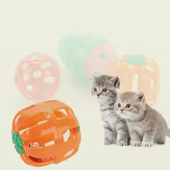 1 Gabals Jaunu Kaķu Rotaļlieta Dobas Plastmasas Kaķis Pakaļdzīšanās Bumbu Rotaļlieta Kaķēns Spēlēt Bumbu Ar Bell Funny Pet Chase Mācību Bumbiņas Kaķiem Piederumi