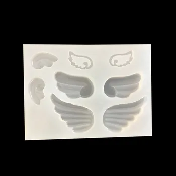 DIY Ģeometrija Eņģeļu Spārnu Pāri Sveķu Pelējuma Spārniem Silikona Veidnē Spogulis Pelējuma Apdare Rotājumu Pelējuma Kristāla Epoksīda Sveķu Mākslas Piegādi