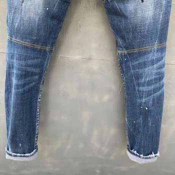 Pantalones vaqueros ajustados elásticos para hombre, Džinsi de algodón de estilo clásico a la moda de marca italiana Ērglis para
