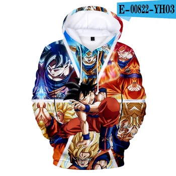 3d Vīriešu/Sieviešu Krekls Anime Drēbes Goku, Hoodies Kabatas pelēkā vārna Manga Streetwear Zēni Bērniem Goku, sporta Krekli Lielgabarīta Topi