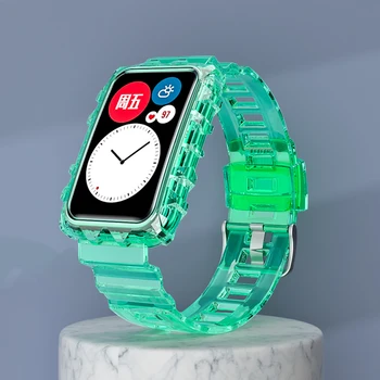 Sporta Silikona Caurspīdīgu krāsu Siksniņas Rokassprādze Par Huawei Skatīties Fit, Siksnas WristStrap Par Huawei Fit Watchbands