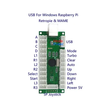SJ@JX Arcade Spēle LED DIY Komplektu Nulles Kavēšanās USB PC Kodētājs MAME Retropie Arcade Kursorsviru Kontrolieris LED Poga