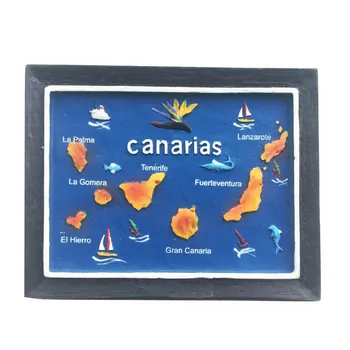 Spānija, Ledusskapis Magnēti 3d Attēlu Rāmis Karte Kanāriju Salas Spānijas Tūrisma Suvenīru, Amatniecības Magnētiskās Ledusskapja Uzlīmes