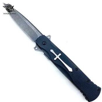Kristus krusta dēļ Jackknife Portatīvo Salokāmo Nazi Pārgājienu G10 Roktura EDC 7CrMov Tērauda Ninja Blade