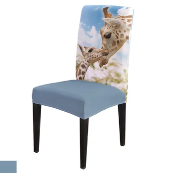 Ēdamistabas Krēsls Segtu Žirafe Mākonis Debesīs Krēslu Pārvalki Galda Segums Krēsli, Virtuves Galdauts Mājas Dekoru