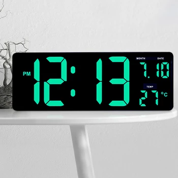 LED Digitālā Sienas Pulkstenis Liela Ekrāna Kalendāra Temperatūras Displejs Pulkstenis Mājas Dekorēšana Dzīvojamā Istaba Biroja Karājas/Galda Pulkstenis