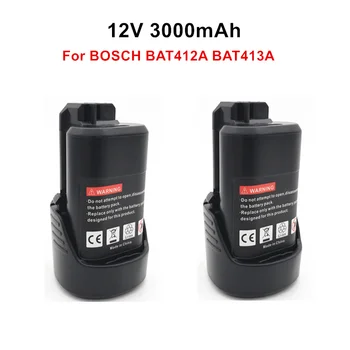 3.0 Ah 10.8 V 12V Akumulators pack nomainīt uz BOSCH bezvadu Elektrisko urbi, skrūvgriezi, BAT411 BAT412 BAT412A
