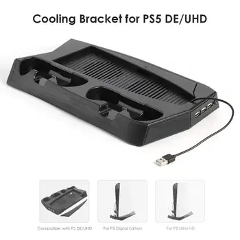 Par PS5 Vertikālā Dzesēšanas Ventilators Piecelties par PlayStation 5 Digitālā Izdevuma ar 3-Port Hub Dual Kontrolieris Uzlādes Staciju, Lādētāju