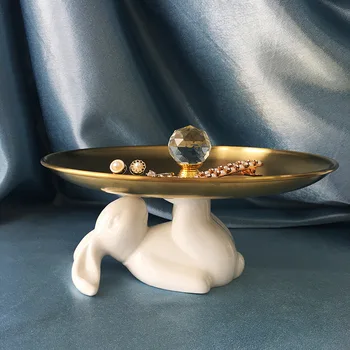 BOUDSAC Trušu Gudrs Plāksnes Keramikas Plāksnes Zelta Kūku Paliktņi Paplātes Dekoratīvās Luksusa Deserts Rotaslietas Kosmētikas Uzglabāšana