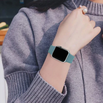 Silikona Melns Vienotības Siksnu Apple Skatīties joslas 44mm 40mm 38mm 42 mm Gumijas josta smartwatch aproce iWatch serie se 6 5 4 siksna