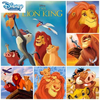 Disney 5D Dimanta Krāsošanas Komplekts Komplekts Pilnu Kvadrātveida The Lion King Cross Stitch Diamand Mākslas Diamant Karikatūras Dzīvnieku Mozaīkas
