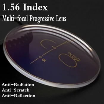 1.56 Indeksu Receptes Progresīvās Multi-fokusa Objektīvs Optiskā Tuvredzība Skatīt Tuvu, Tālu Brilles Anti-radiācijas Nogurums Objektīvs 2GAB