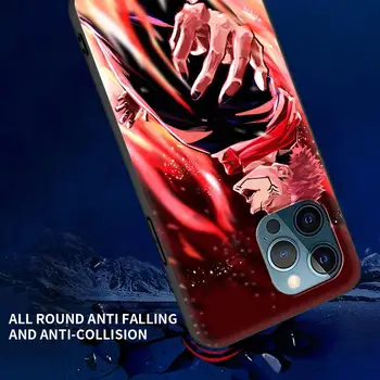 Anime Jujutsu Kaisen Gadījumā Par Apple iPhone 11 12 Pro 7 XR-X XS Max 8 6 6S Plus 5 5S SE 2020. gadam 11Pro 12mini Melnais Tālrunis Fundas
