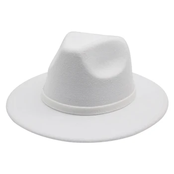 Fedora cepures band klasiskā kleita oficiāli cietā vienkāršu sieviešu cepures balts melns haki camel vīriešu ziemas cepures džeza kungi fedora cepuri