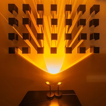 Varavīksnes sunset red USB projektoru led dekoratīvās lampas saules projekcija galda lampas guļamistabas bārs, kafejnīca sienu apdare apgaismojums