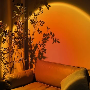 Varavīksnes sunset red USB projektoru led dekoratīvās lampas saules projekcija galda lampas guļamistabas bārs, kafejnīca sienu apdare apgaismojums