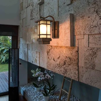 LED gaismas ūdensizturīgs sconce uz virsmas montēta āra Koridora garden villa apgaismojums retro sienas lampas ēsmas zivtiņu vadi salīdzinot Lampe murale