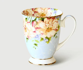 300ML, kaula porcelāna keramikas kafijas krūze, tazas kafejnīca ziedu gleznojums, pašreizējā radošā keramikas tējas tase, vintage tējas ceremonija