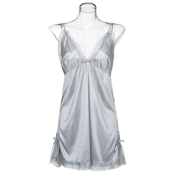 Plus Lieluma Sieviešu Sleepwear Apakšveļa Nightdress Dāmas Sexy Apakšveļa Satīna Linga Sleepwear Pijama Mujer Algodon Verano 2019 #W