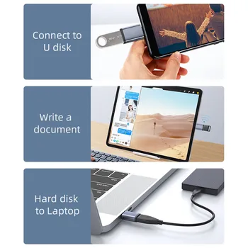 USB 3.0 Tipa C OTG Adapteri USB Vīriešu Micro USB C Tipa Sieviešu Pārveidotājs Macbook Xiaomi Samsung S10 S20 USBC OTG Savienotājs