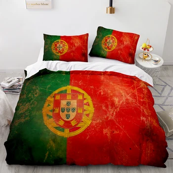 Portugāles Karogu, Gultas Uzstādīt Vienu Dvīņu Pilna Queen, King Size Eiropas Attīstīto Valstu Gultas Komplekts Bērnu Guļamistaba Duvetcover Komplekti