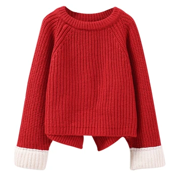 Sieviešu trikotāžas džemperis džemperis apkalpes kakla Bat piedurknēm Rudens un ziemas plats un biezs džemperis Biezu vilnas džemperi