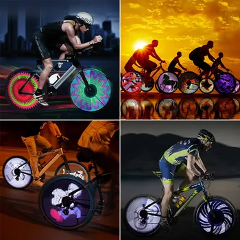64/LED RGB Bike Velosipēdu Gaismas Krāsains Riteņu Runāja Gaismas Smart Plānošanas DIY APP Kontroli, Velo Lampas luz bicicleta