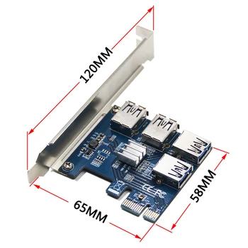 Stāvvadu Karte PCI-E USB 3.0 PCIe Portu Reizinātājs Kartes PCI express PCIe 1 līdz 4 PCI-E uz PCI-E, lai BTC Miner Ieguves Mašīnas, Ierīces