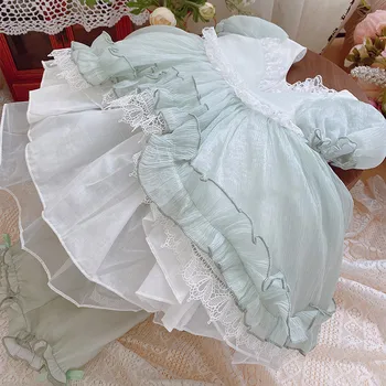 Spāņu Bērnu Kleita Meiteni turku Vintage Kleitas Zīdaiņu Princese Lolita Bumbu Kleita Bērnu Eid Dzimšanas dienas Tērpu Mazulis Boutique CB006