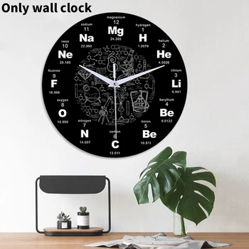 12 Collu Klusums Guļamistabā Mājas Zinātnes Ķīmiskie Elementi Dāvanu Akrila Sienas Pulkstenis