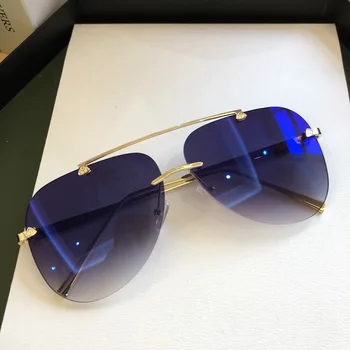 Ir 2021. Luksusa Dizaineru Modes Ovāls bez apmales SunglassesSummer Brilles Modes Saules brillēm Vīrieši Sievietes UV400 Saulesbrilles