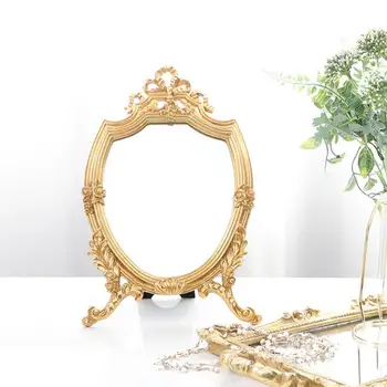 Retro Skaidrs Darbvirsmas Spogulis Sievietes Kosmētikas Spoguļi Mājas Grims Rīks, Mājas Dekoratīvs Ornaments Darbvirsmas Dekori Spoguļi Zelta