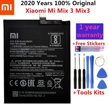 Xiao Mi Sākotnējā Tālruņa Akumulatora BM3K 3200mAh Par Xiaomi Mi Sajauc 3 Mix3 Augstas Kvalitātes Rezerves Baterijas Mazumtirdzniecības Paketes Bezmaksas Rīks