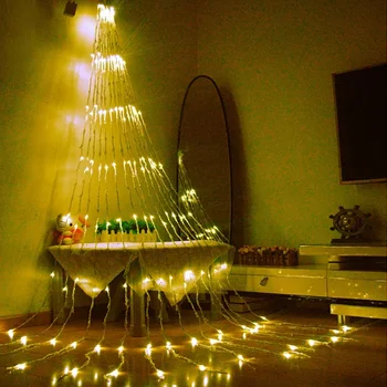 LED, Ūdenskritums Aizkaru Lāsteku LED String Light Ziemassvētku Kāzu svinības Fona dārza Dekorēšana gaismas 3Ｘ6Ｍ 3X3M 3Ｘ2Ｍ