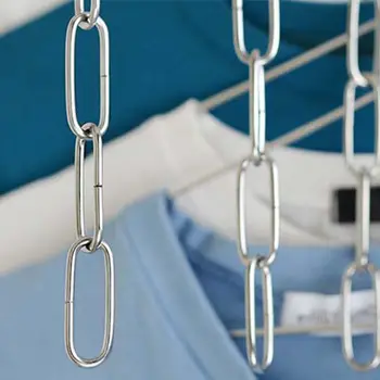 Nerūsējošā Tērauda Apģērbu Tirgū Veikals Reklāmas Karājas Ķēdes, Āķi Ar Gredzenu Pakaramais H58C