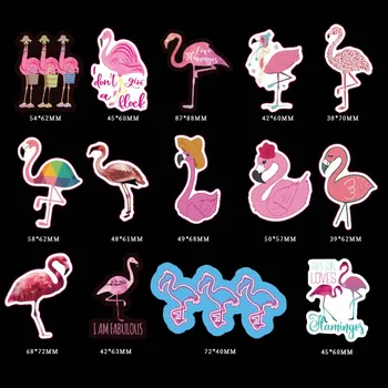 50gab/set gudrs Flamingo uzlīmes, ūdensnoturīgas uzlīmes bērniem ceļot gadījumā velosipēdu klēpjdatoru grāmatiņa bērniem bērniem
