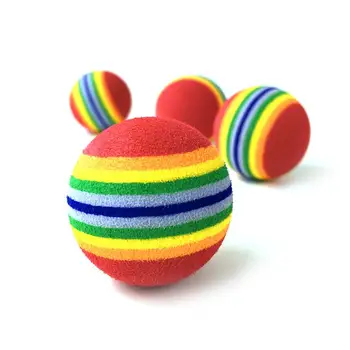 1GB Varavīksnes Bumbu Kaķis Rotaļlietas Krāsains Bumbu Interaktīvās Pet Produktu Kaķēns Spēlēt Košļājamā Grabēt Nulles Bumbu Mācību Pet Piegādēm